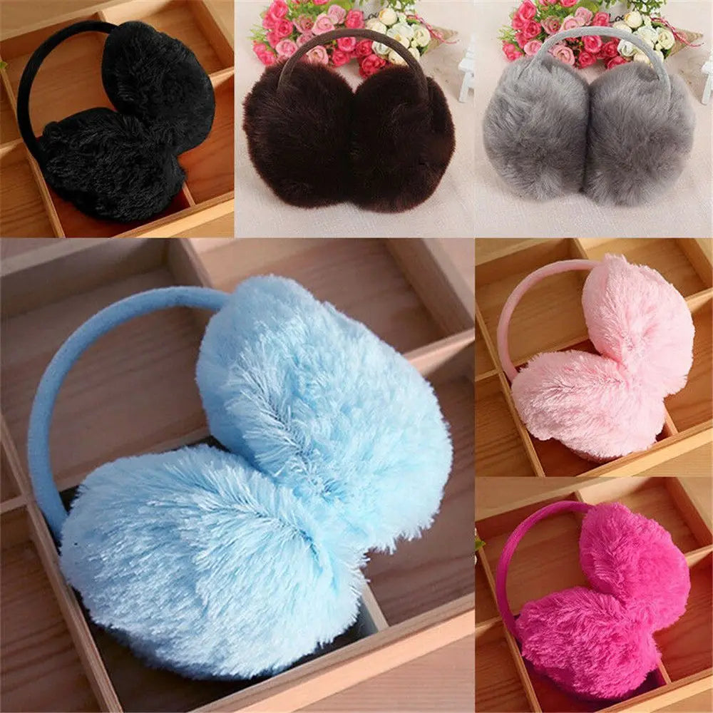 Winter Warm Ear Muffs Women Solid Color Fluffy Earmuffs Women Plush Earmuffs Winter Ear Warmers Soft Casual Ear Muffs Earlap